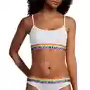 Talla S, M - Bralette Mujer Calvin Klein Blanco Borde Colores Modern Pride Unlined White | Original