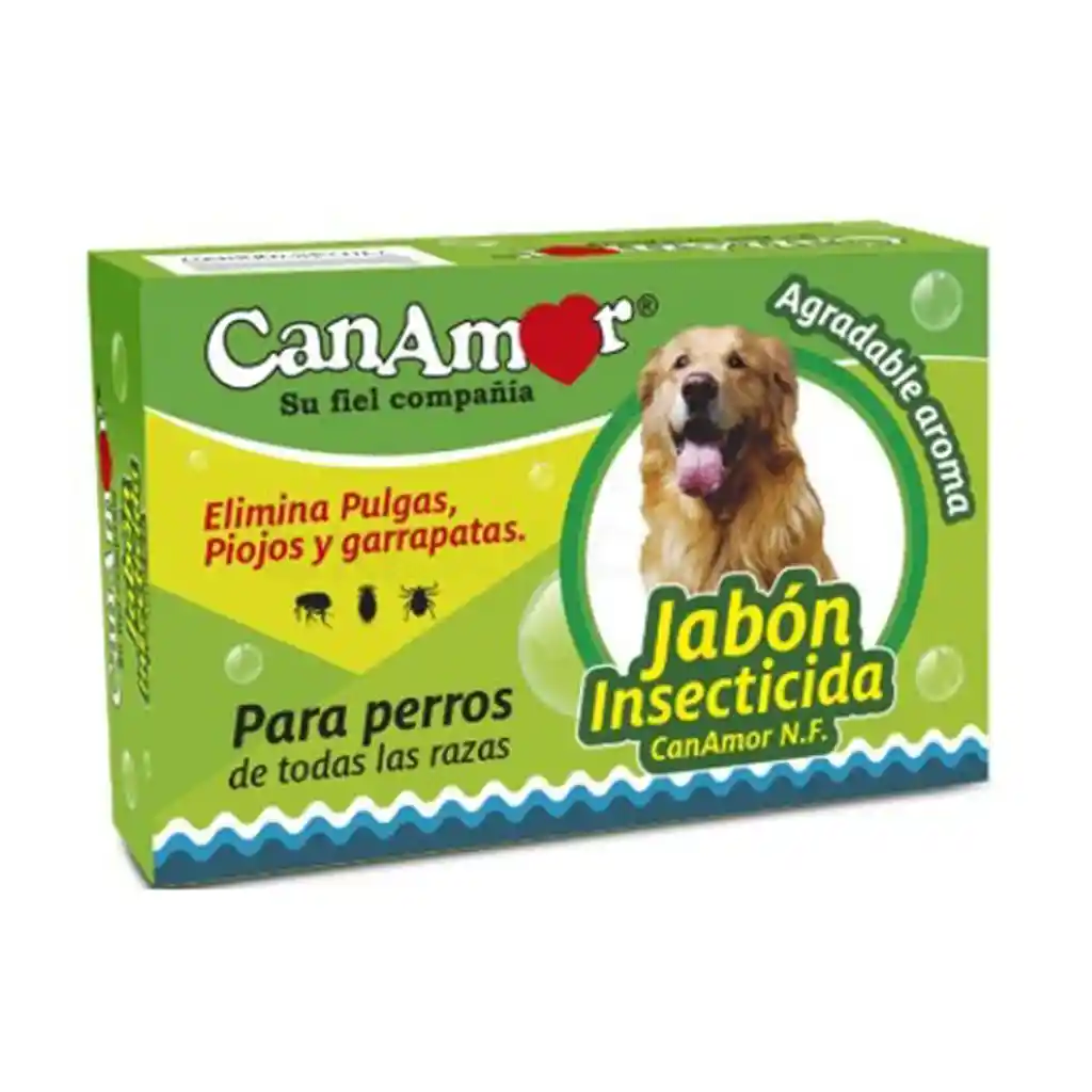  CanAmor Jabon Insecticida Parasitos Para Perros De 90G 