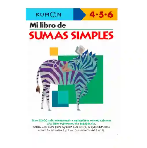 Kumon Libro Matemáticas Sumas Simples Niños Niñas