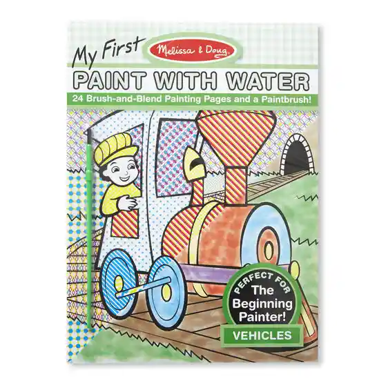 Libro Pintar Con Agua Vehículos Reutilizable Niños