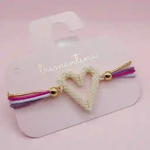 Pulsera Corazón Blanco Mostacillas Miyuki