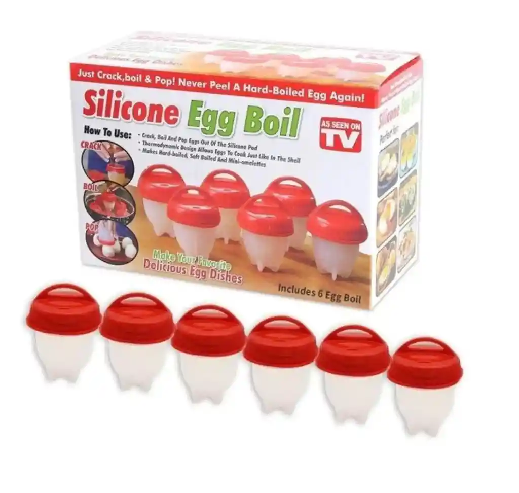 Moldes Para Cocinar Silicone Huevos Egg Boil X 6 Piezas