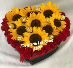 Girasoles , Rosas Y Chocolates Fiesta