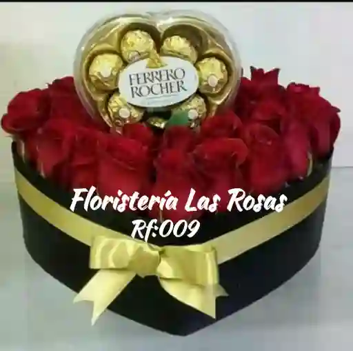 Rosas Y Chocolates Corazon Roman