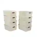 Cesta Cesto Canasta Caja Organizadora Con Tapa Ratan Set X 8 Beige