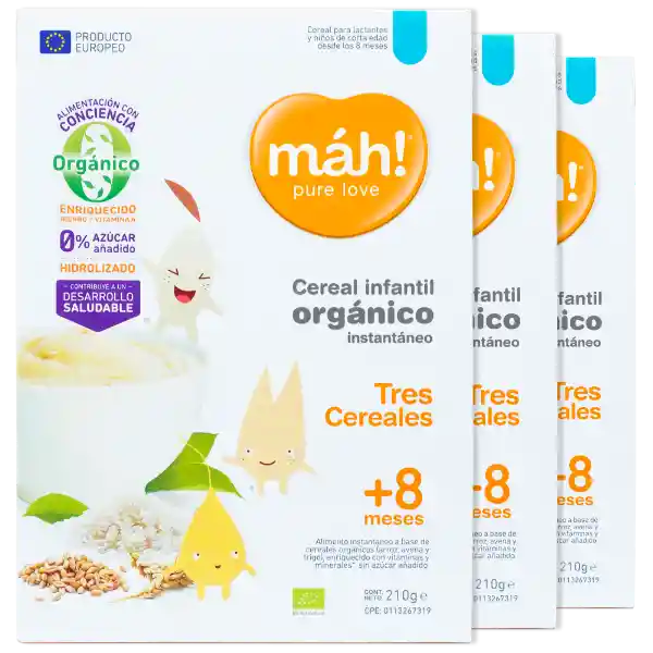  3X Cereales Infantiles  Mah ! Tres Cereales 