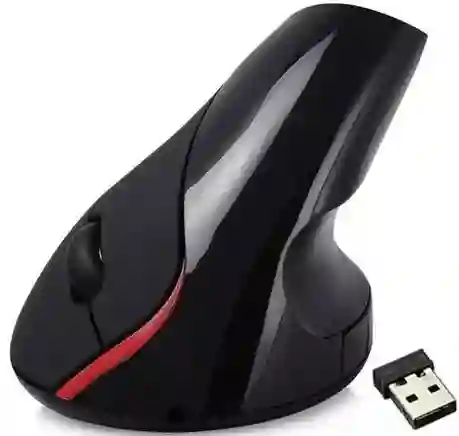 Mouse Vertical Inalámbrico Recargable Weibo Wb-881 Negro