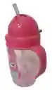 Vaso Anti Goteo Tetero Pitillo 13 Onz Bebe Infantil Biberón Buho Rosado Niño Niña Ref. Infantec Bip1215