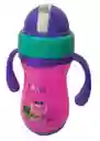 Vaso Anti Goteo Tetero Pitillo 10 Onz Bebe Infantil Biberón Niña Fucsia Ref. Boogy 21391