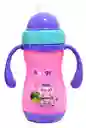 Vaso Anti Goteo Tetero Pitillo 10 Onz Bebe Infantil Biberón Niña Fucsia Ref. Boogy 21391