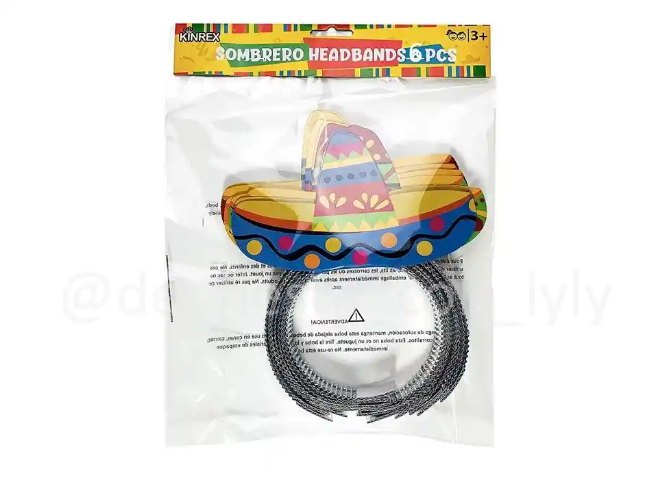 Diadema Sombrero Mexicano X 6 Unidades