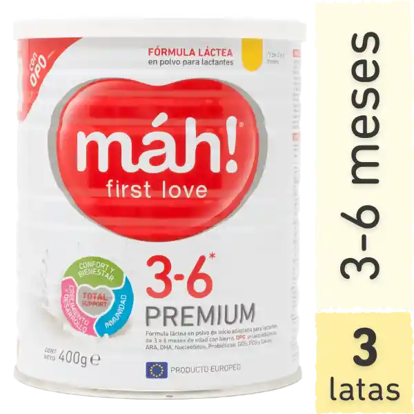  3X Formula Infantil  Mah ! 36 Meses Premium 400 Gr 