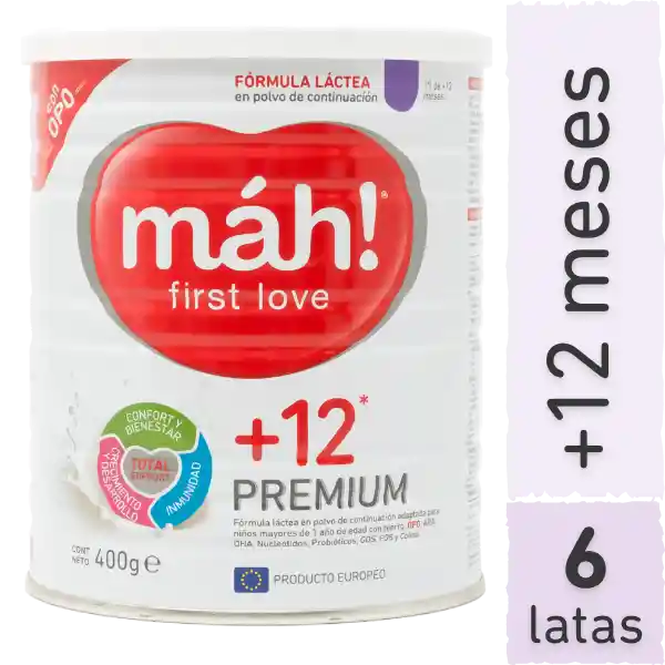  6X Formula Infantil  Mah ! +12 Meses Premium 400 Gr 