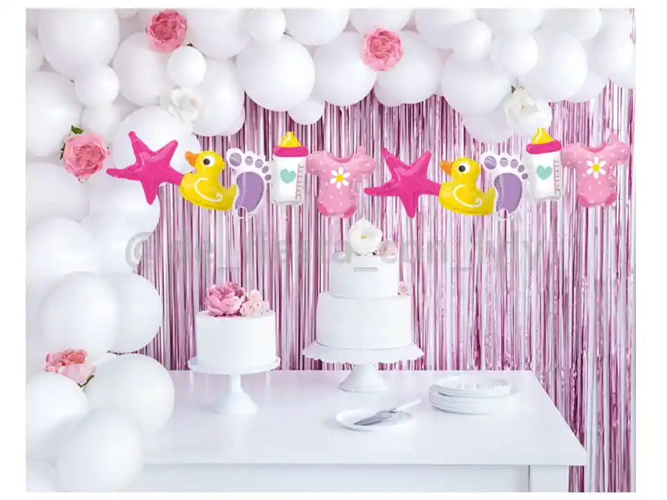 Guirnalda Inflable Baby Shower Es Una Niña - Its A Girl Rosa