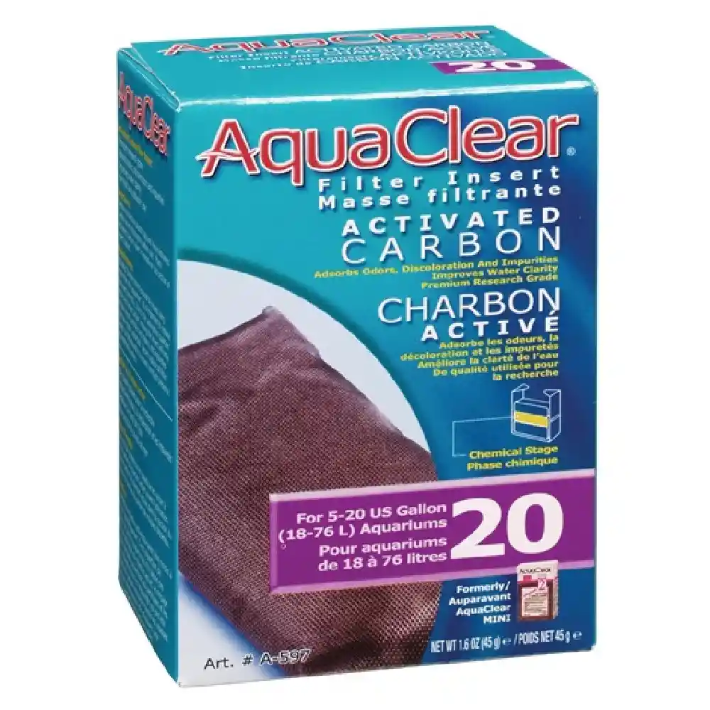 Inserto De Filtro De Carbon Activo Aquaclear 20 - 45 Gr