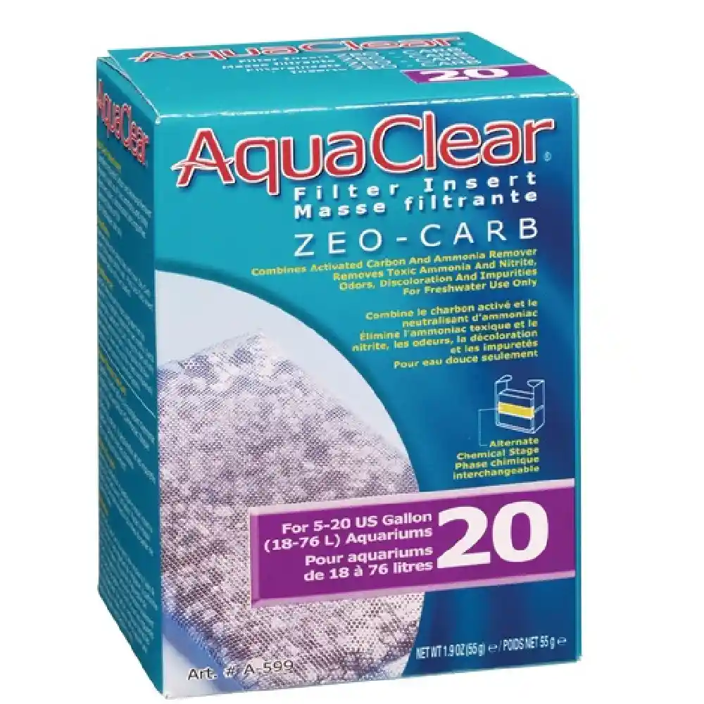 Inserto De Filtro Aquaclear 20 Zeo-carb 55 Gr