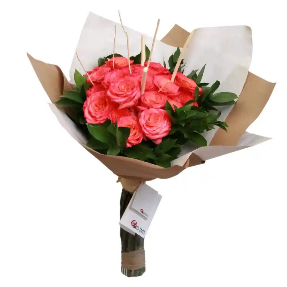 Bouquet Roana Color Salmon X 12 Rosas