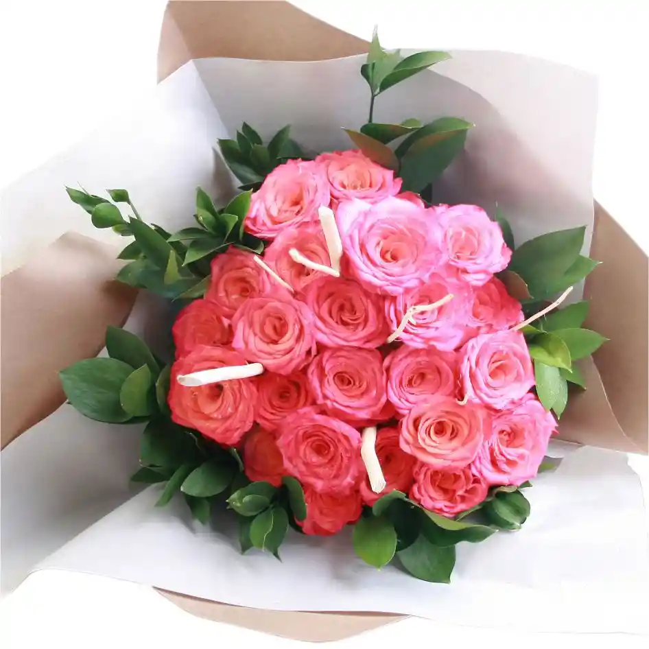 Bouquet Roana Color Blancorojo X 12 Rosas