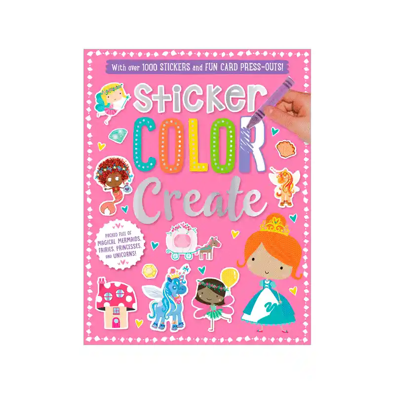 Libro Stickers Color Crea El Rosa