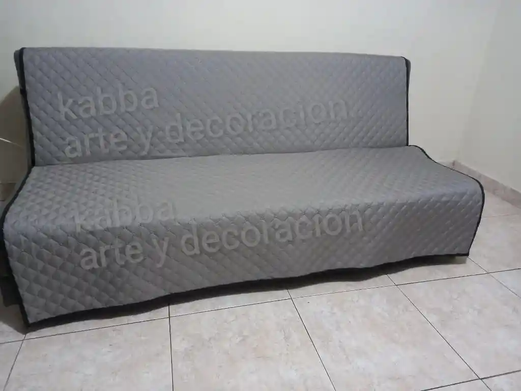 Protector Sofa 2 Puestos Negro - Gris Sin Aletas