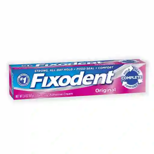  FIXODENT Crema Adhesiva Para Dentaduras Postizas Original 2.4 Oz (68 G) 