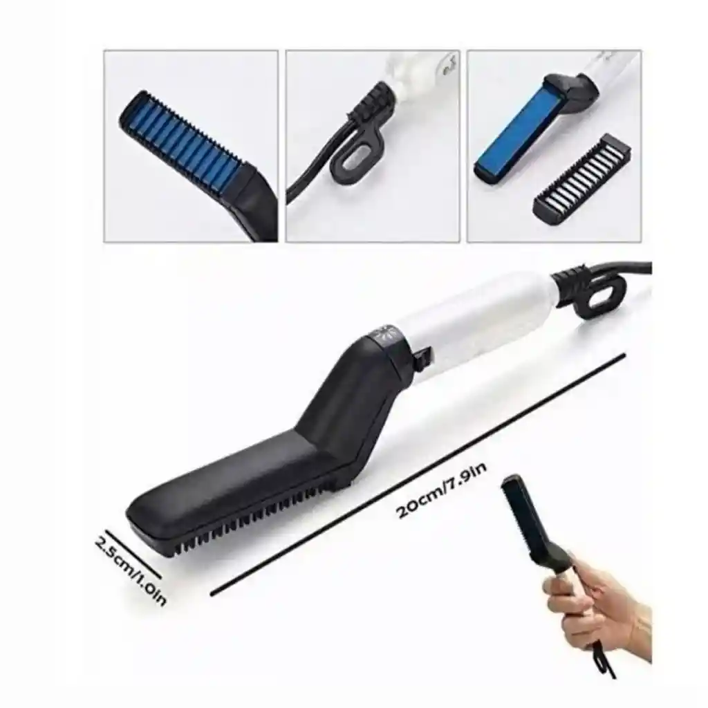 Plancha Barba Cepillo Alisador Cabello Hombre 4 En 1 Peine