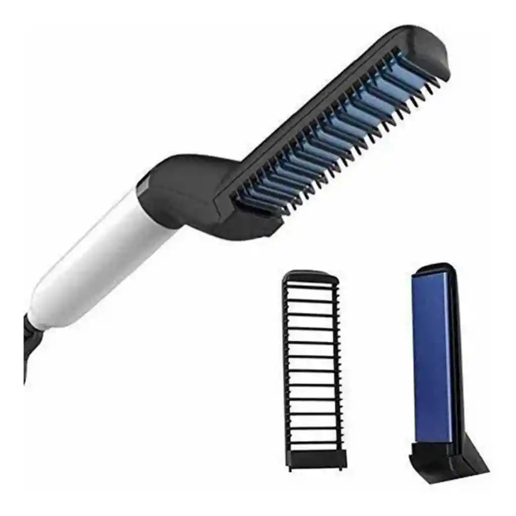 Plancha Barba Cepillo Alisador Cabello Hombre 4 En 1 Peine