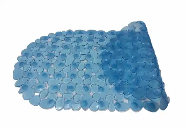 Tapete Para Ducha Antideslizante Con Chupas Piedras Azul