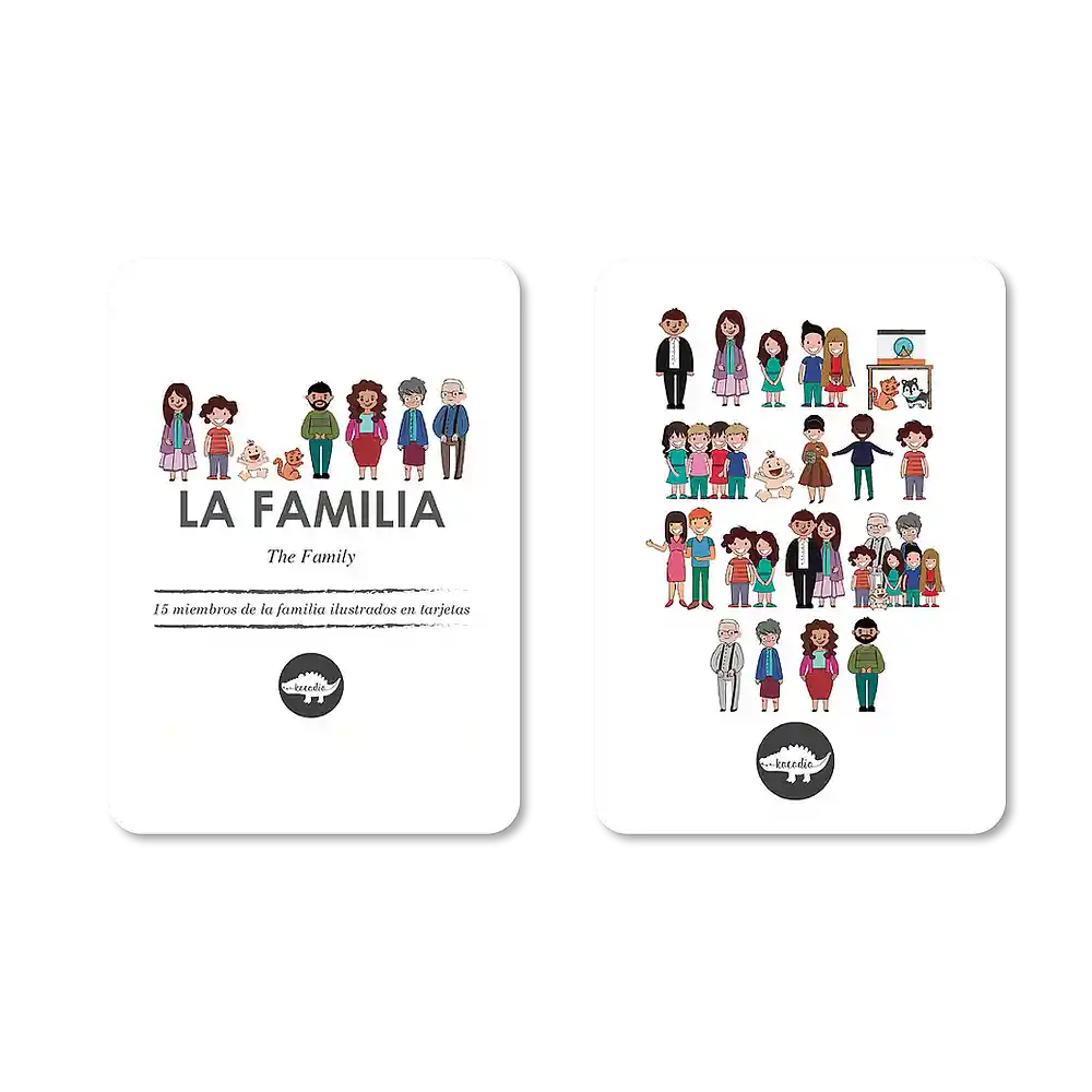 Kocodio Flash Cards La Familia Tarjetas Didácticas Niño Niña