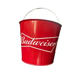 Budweiser Balde Cubeta Redonda Hielera Cerveza Bud Agarrader