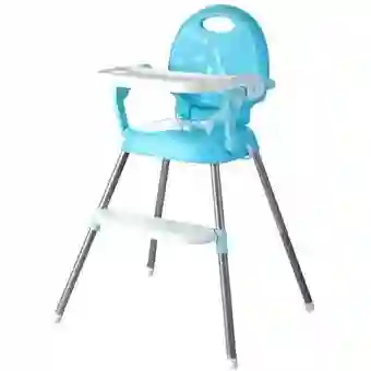 Silla Comedor Bebe 3 En1 Portatil Kidshop Baby Azul