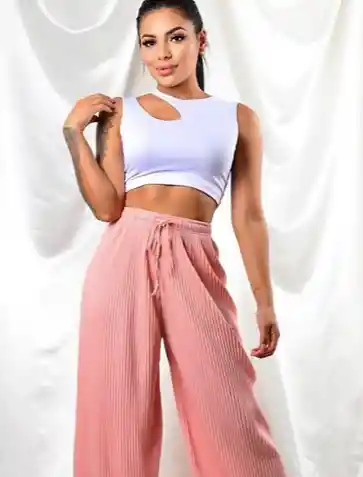 Crop Top Cuello Blanco Talla S/mnica