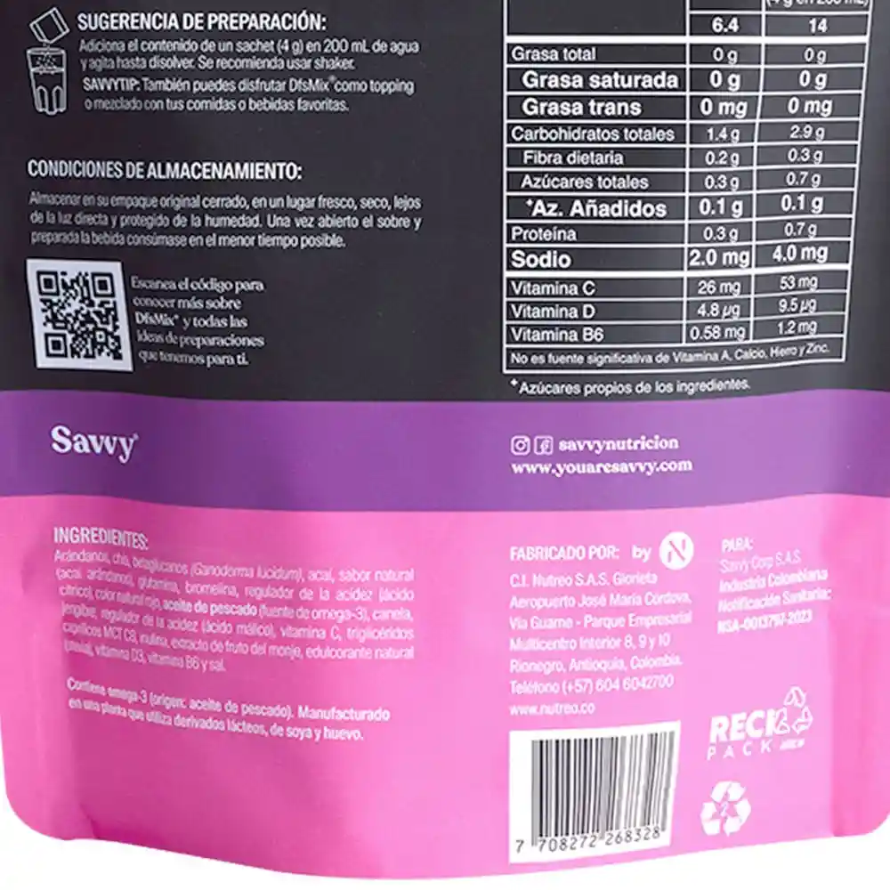 Savvy Dfsmix Sabor Arándanos & Acai