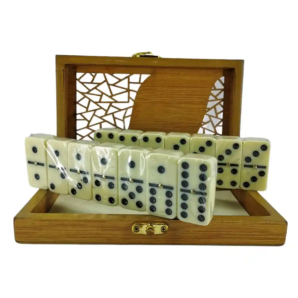 Domino Doble 6 Juego De Mesa Dominoes Lujo Caja Madera