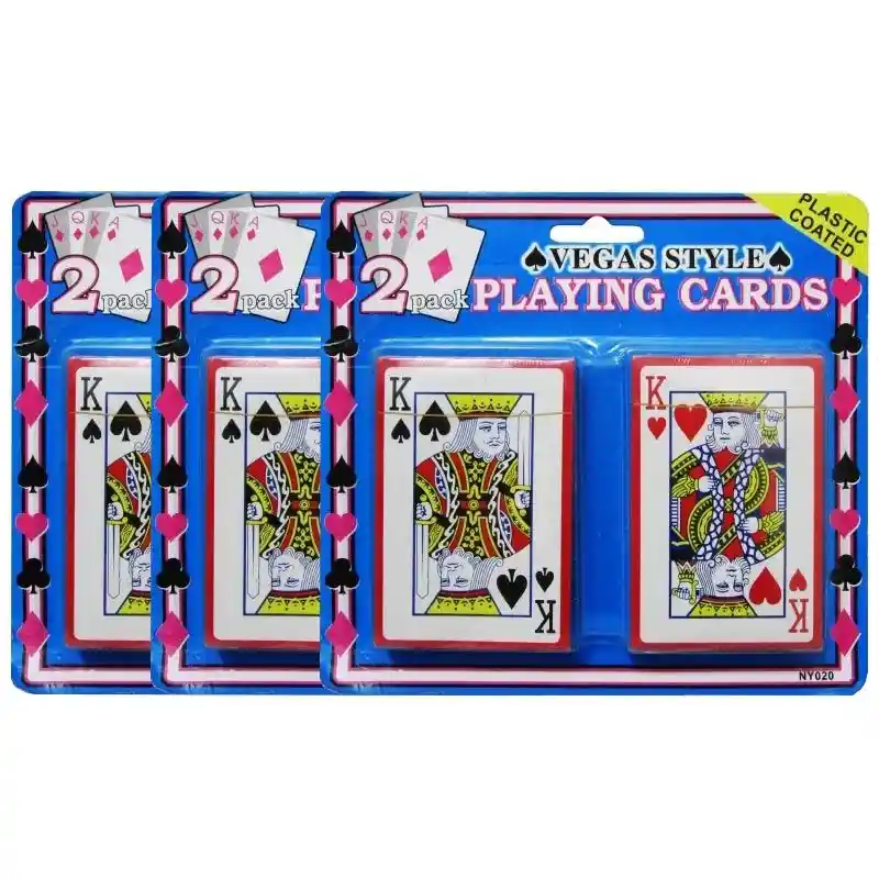 2 Baraja Cartas Poker Naipe Juego De Mesa Vegas Style 100% Plástico