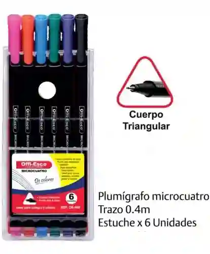 Micropunta / Microcuatro De Colores Offi-esco X 6 Und