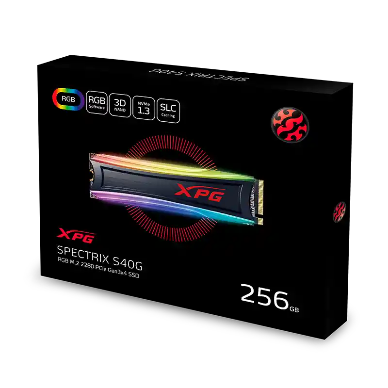 unidad solida XPG m.2 spectrix s40g rgb pcie 256gb