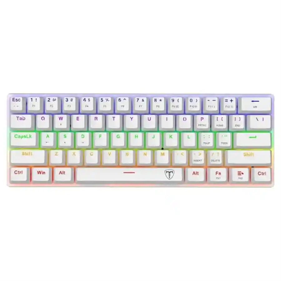 Teclado Gamer Mecánico T-dagger T-tgk321 Arena White Rainbow Brown