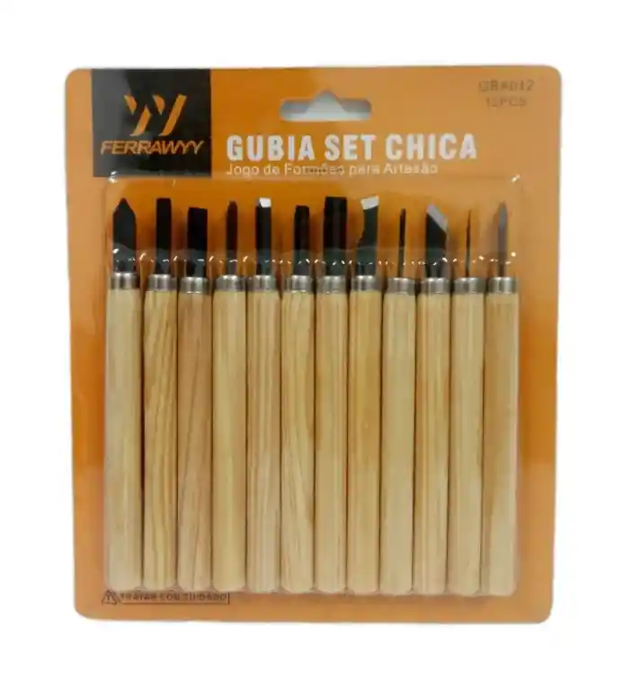 Gubias Pequeñas Para Madera Juego X 12pc