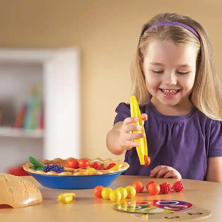 Juego Niños Motricidad Fina Pie De Frutas Colores