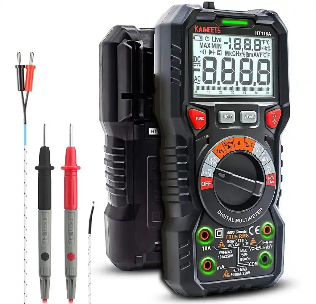 Kaiweets Ht118a Multimetro Digital Profesional (ncv Detector De Voltaje Sin Contacto) Temperatura