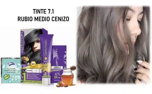 Tinte Keraton 7.1 Rubio Medio Cenizo