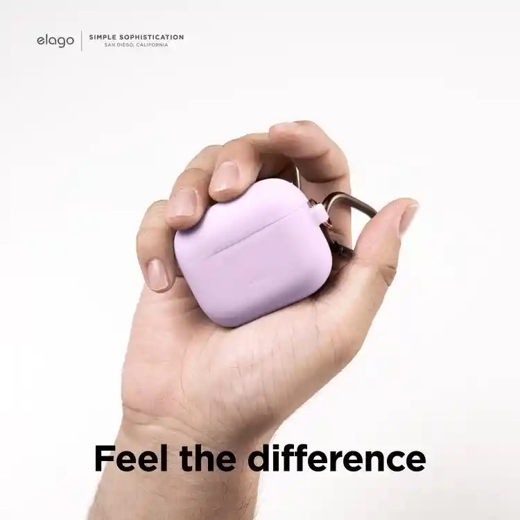 Estuche Para Airpods 3 De Silicona Con Arnes Elago Lavanda