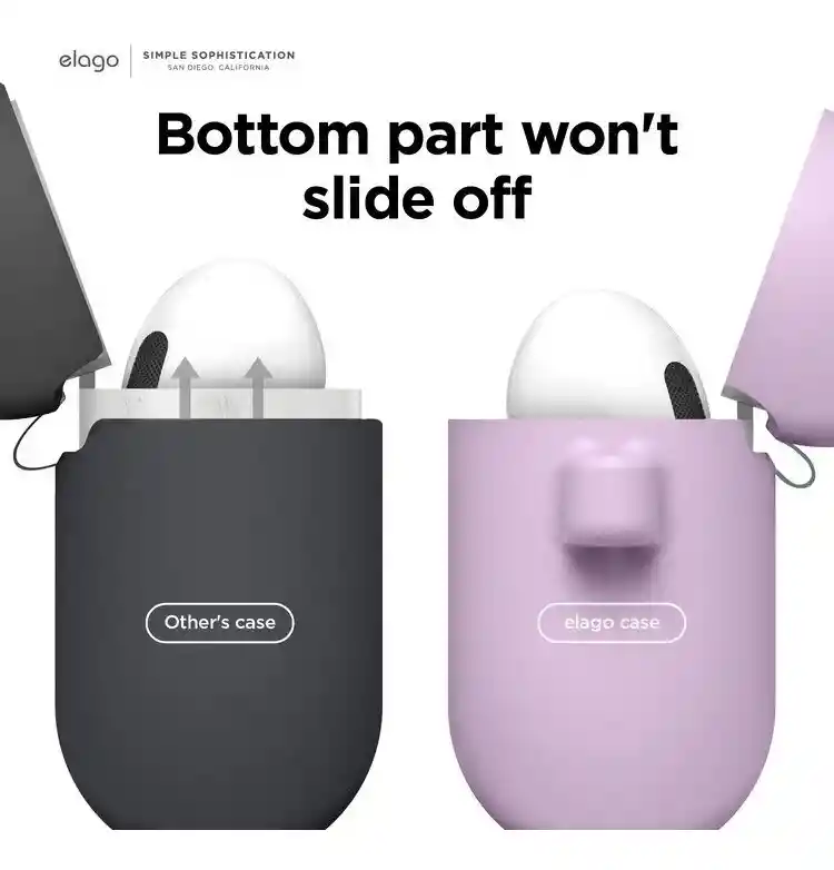 Estuche Para Airpods 3 De Silicona Con Arnes Elago Lavanda