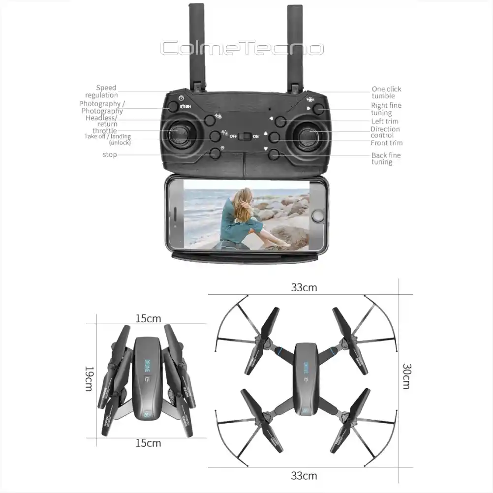 Drone Plegable Cámara Wifi Hd 2.4g Vanguard Aircraft S173wf