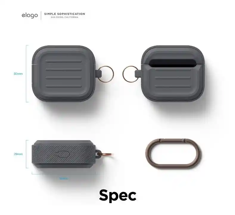 Estuche Para Airpods 3 Con Arnes Elago Armor En Gris