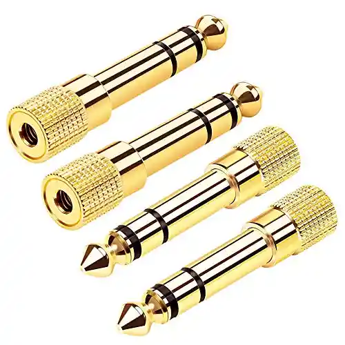 Adaptador 3.5 Macho A 6.35 Hembra Dorado