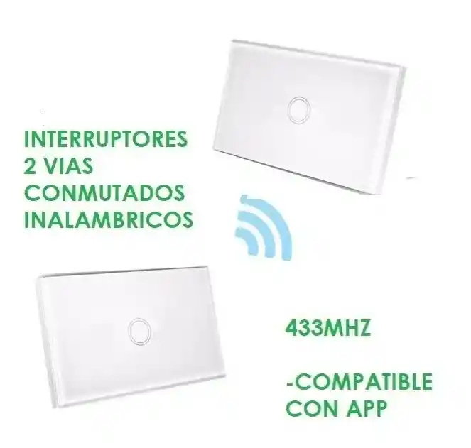 Interruptores Sencillos Rf 1 Boton Conmutados X2 Inalambricos Brilliant Smart