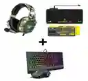 Rgb Combo Diadema Onikuma K8 Camuflada Verde + Teclado + Mouse + Pad Mouse