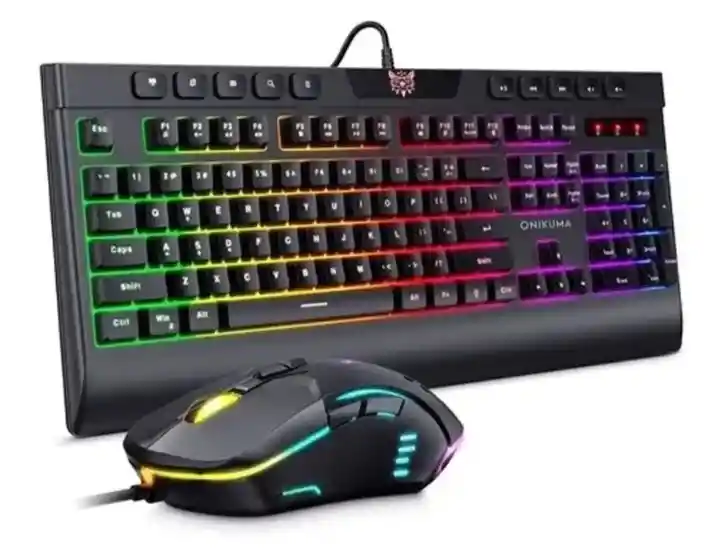 Rgb Combo Diadema Onikuma K8 Camuflada Verde + Teclado + Mouse + Pad Mouse